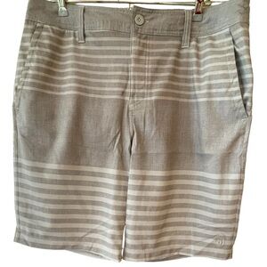 🔥⛳️Hang Ten gray/silver stripe performance shorts size 34.  Awesome fit! NICE!